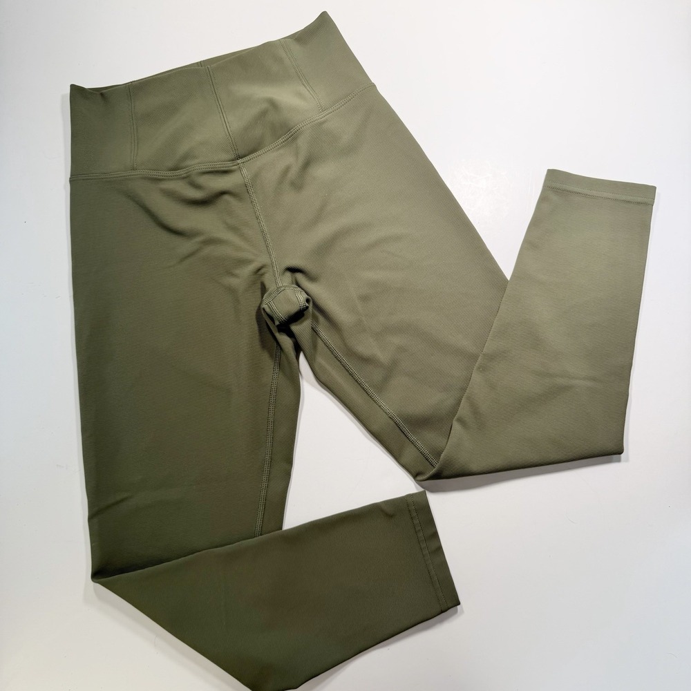 Aerie Offline Olive Green Ribbed Active Legging M 7/8 Length